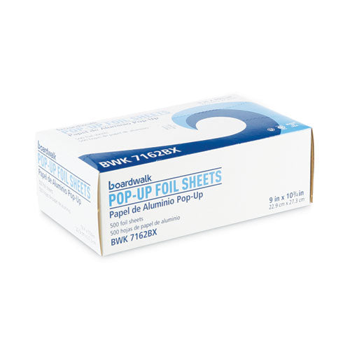 Image of Boardwalk® Standard Aluminum Foil Pop-Up Sheets, 63 Gauge, 9 x 10.75, 500/Box, 6 Boxes/Carton
