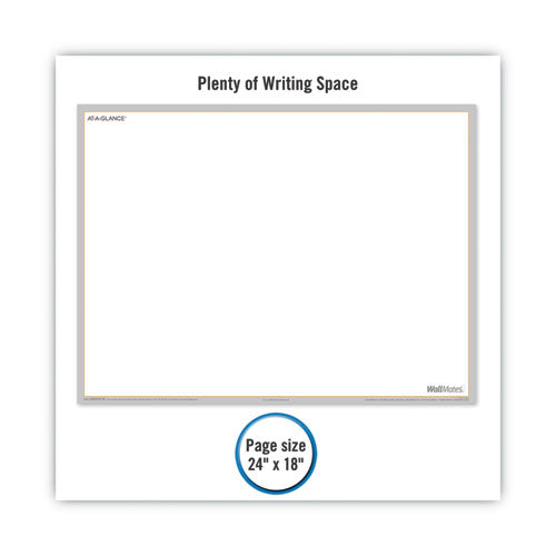 Image of AT-A-GLANCE® Wallmates Self-Adhesive Dry Erase Writing/planning Surface, 36 X 24, White/gray/orange Sheets, Undated