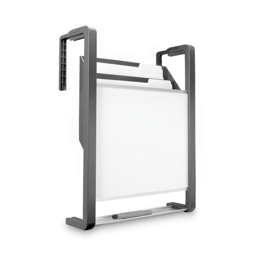 Image of Quartet® Hanging File Pocket with Dry Erase Board, 3 Sections, Letter Size, 15" x 4", x 20", Black