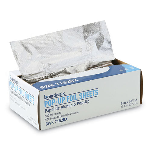 Image of Boardwalk® Standard Aluminum Foil Pop-Up Sheets, 63 Gauge, 9 x 10.75, 500 Sheets/Box
