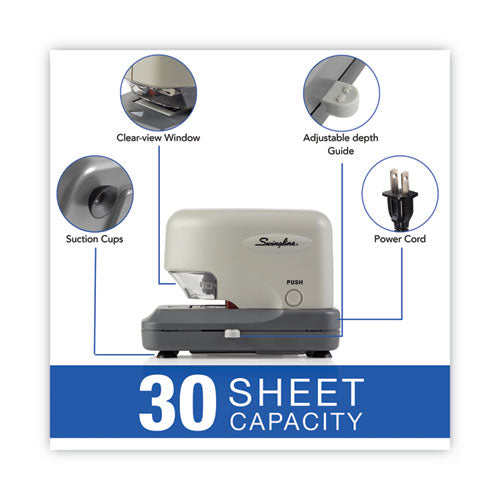 Image of Swingline® High-Volume Electric Stapler, 30-Sheet Capacity, Gray