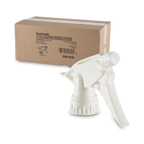 Image of Boardwalk® Non-Leaking Trigger Sprayer 300ES, 9.5" Tube, Fits 32 oz Bottles, White, 24/Carton