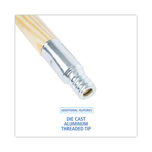 Image of Boardwalk® Metal Tip Threaded Hardwood Broom Handle, 0.94" dia x 60", Natural