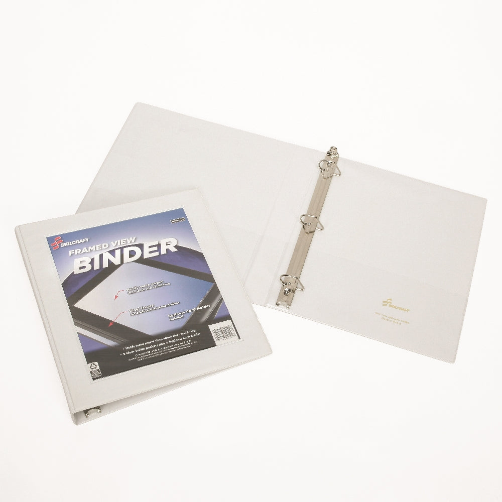 Image of Framed Slant-D Ring View Binder, White, 1-1/2" Capacity