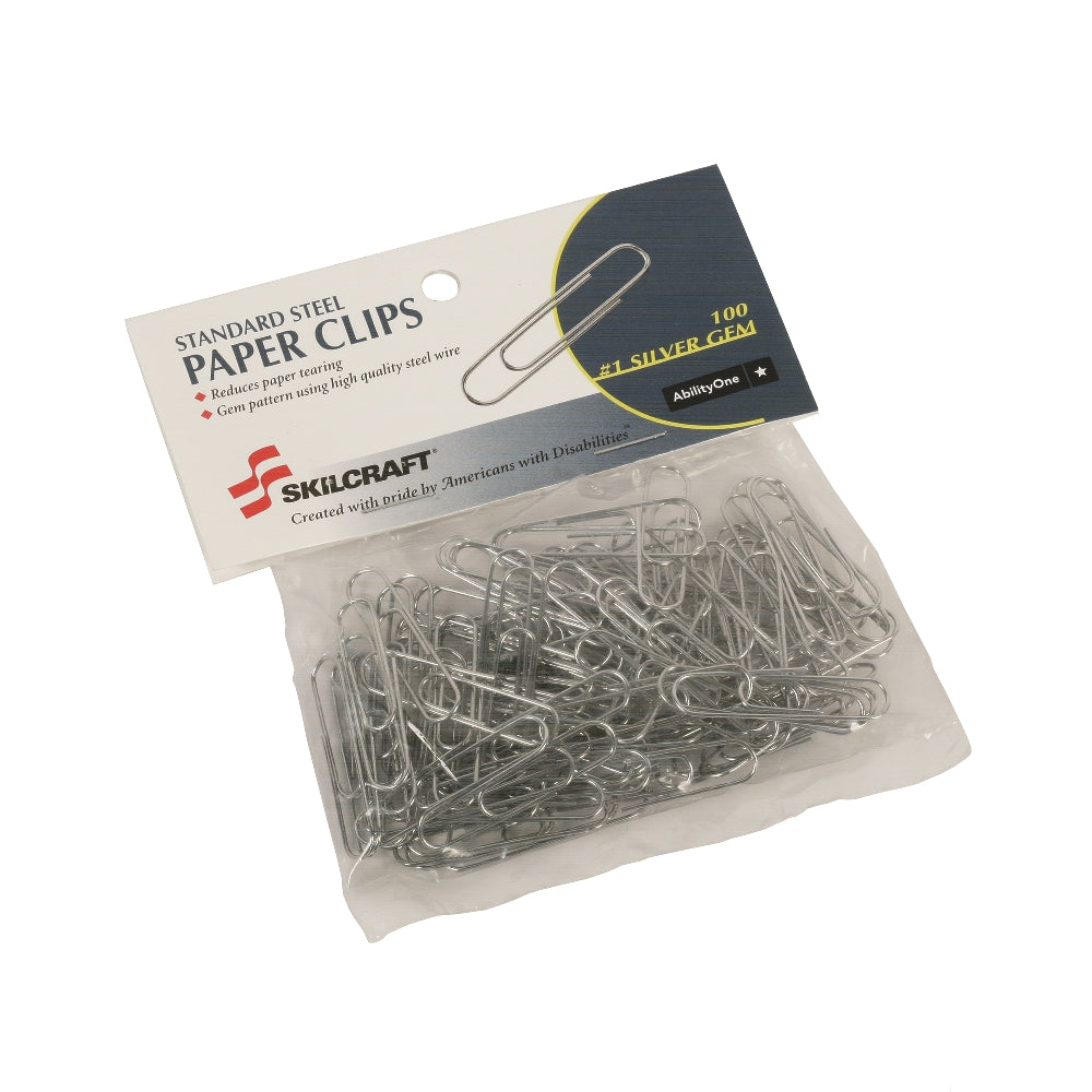Image of Skilcraft Paper Clips, w/Header Card, 100