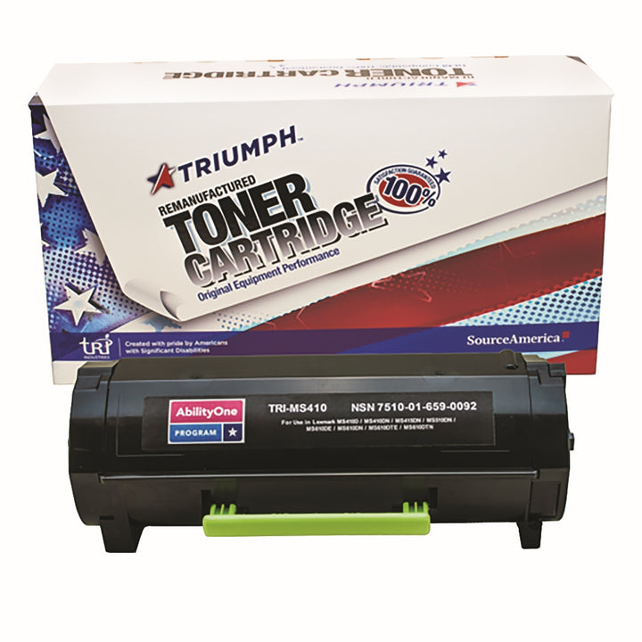 Image of Remanufactured Extra High Yield Toner Cartridge for Lexmark MS410/MS415/MS510/MS610/MX410/MX510/MX610, Page Yield 10k, Black