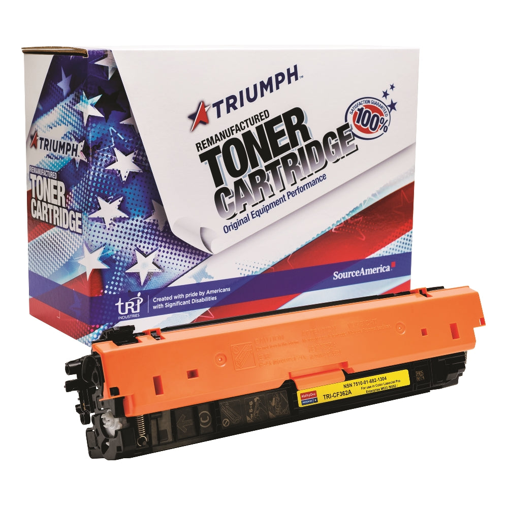 Image of Remanufactured Toner Cartridge for HP CF362A (HP 508A), Page Yield 5k, Yellow