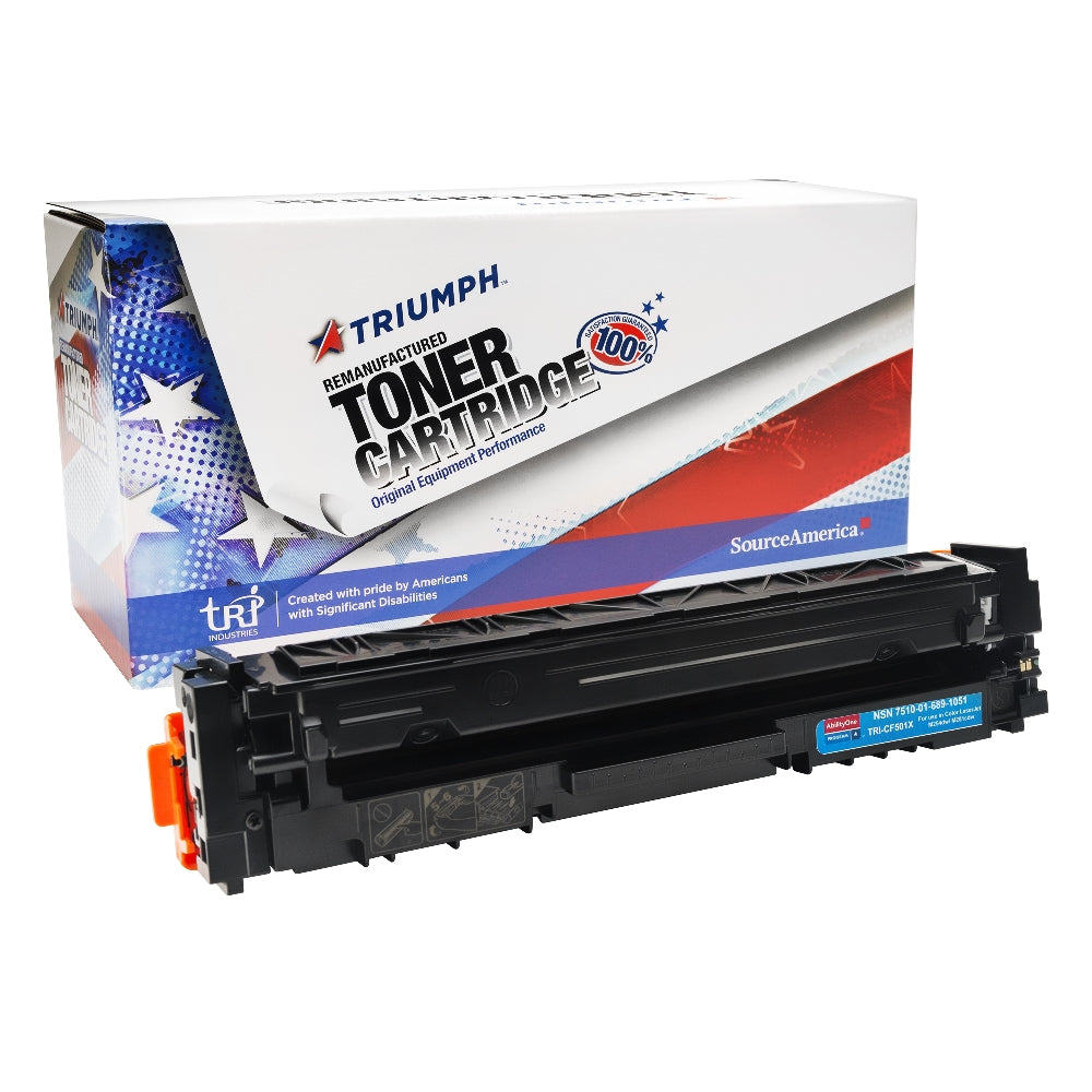Image of Remanufactured High Yield Toner Cartridge for HP CF501X (HP 202X), Page Yield 2.5k, Cyan