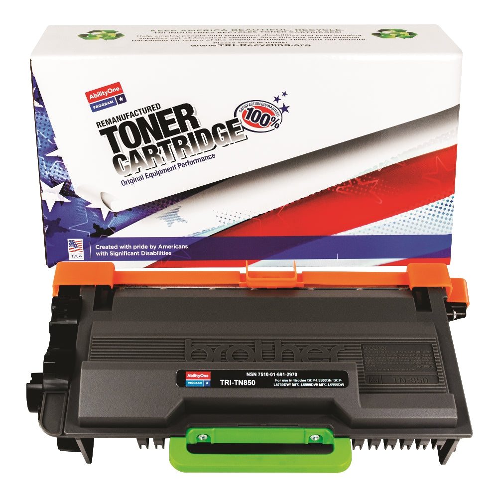 Image of Remanufactured High Yield Toner Cartridge for Brother TN850, Page Yield 8k, Black
