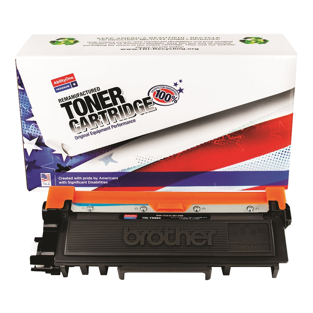 Image of Remanufactured High Yield Toner Cartridge for Brother TN660, Page Yield 2.6k, Black