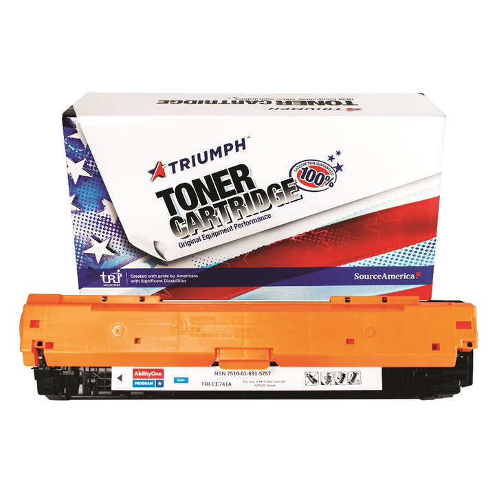 Image of Remanufactured Toner Cartridge for HP CE741A (HP 307A), Page Yield 7.3k, Cyan