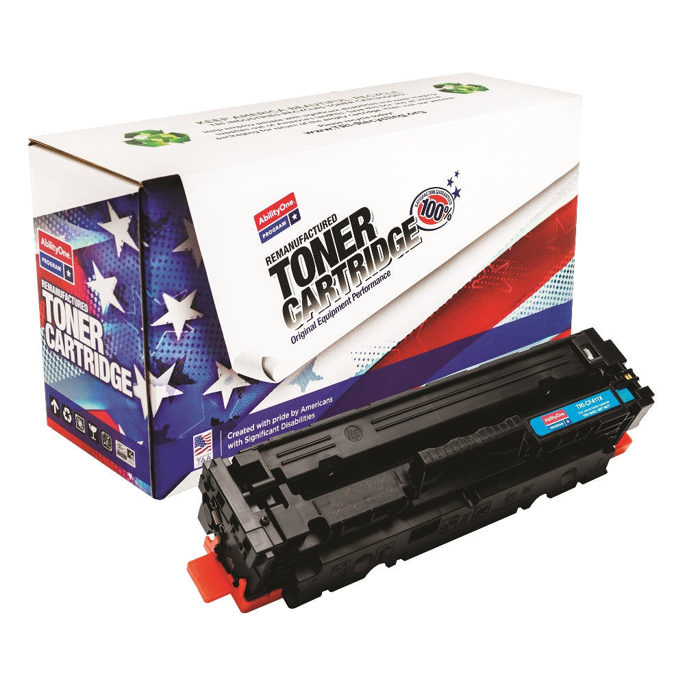 Image of Remanufactured High Yield Toner Cartridge for HP CF411X (HP 410X), Page Yield 5k, Cyan