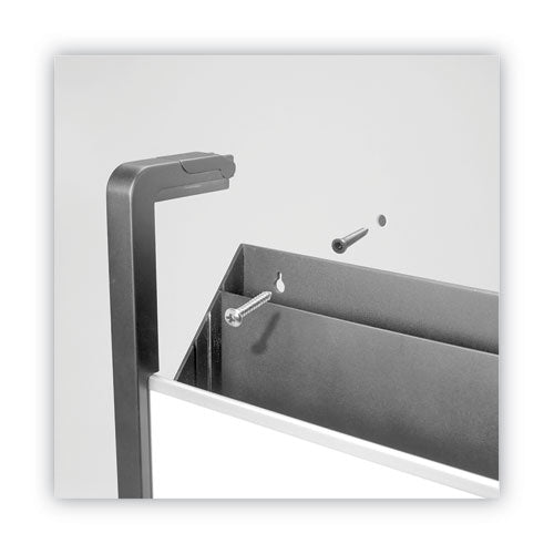 Image of Quartet® Hanging File Pocket with Dry Erase Board, 3 Sections, Letter Size, 15" x 4", x 20", Black