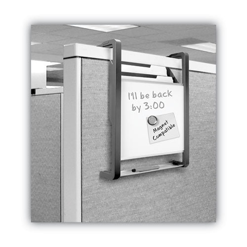 Image of Quartet® Hanging File Pocket with Dry Erase Board, 3 Sections, Letter Size, 15" x 4", x 20", Black