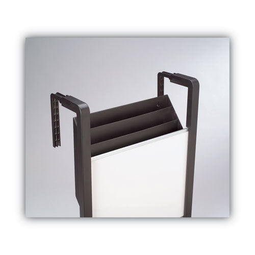 Image of Quartet® Hanging File Pocket with Dry Erase Board, 3 Sections, Letter Size, 15" x 4", x 20", Black