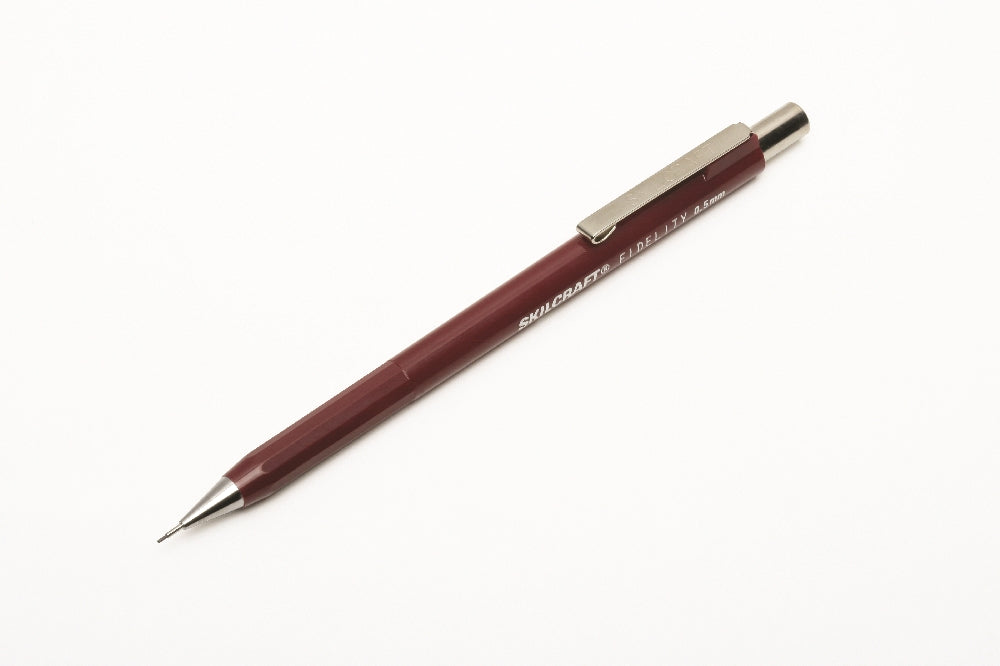 Image of Fidelity Push-Action Mechanical Pencil, Fine Point, Burgundy