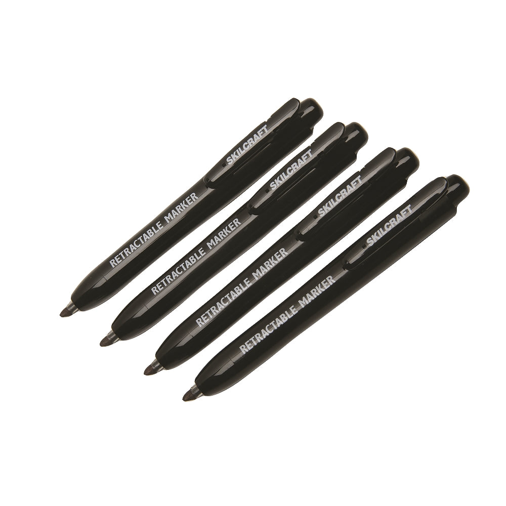 Image of Retractable Permanent Marker, Chisel Tip, Black Ink