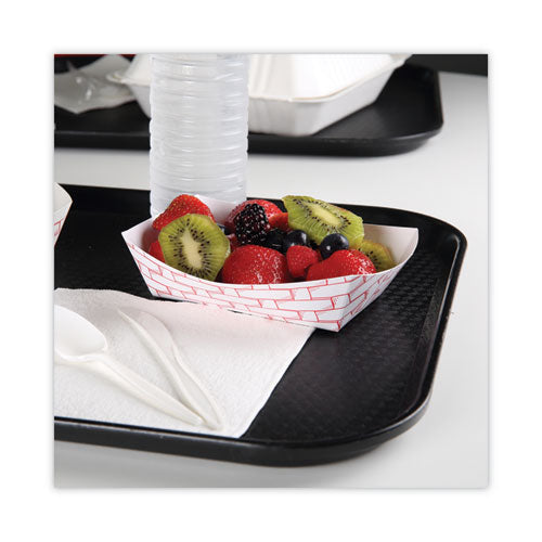 Image of Boardwalk® Paper Food Baskets, 2 Lb Capacity, Red/white, 1,000/carton