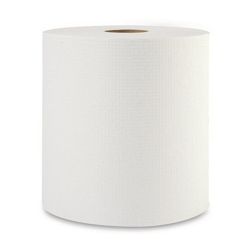 Image of Boardwalk® Hardwound Paper Towels, 1-Ply, 8" x 800 ft, White, 6 Rolls/Carton