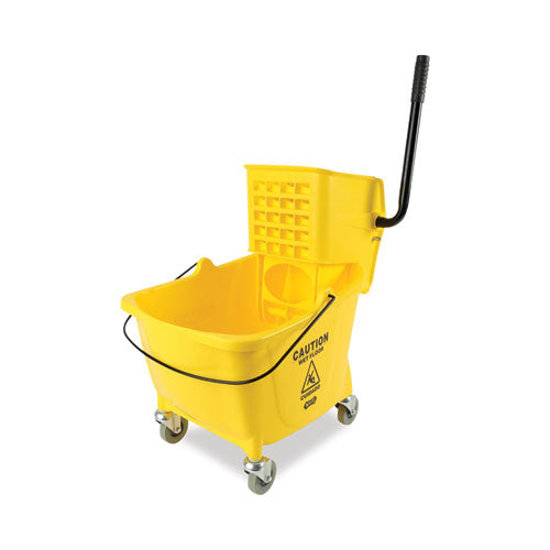 Image of Boardwalk® Pro-Pac Side-Squeeze Wringer/Bucket Combo, 8.75 gal, Yellow/Silver