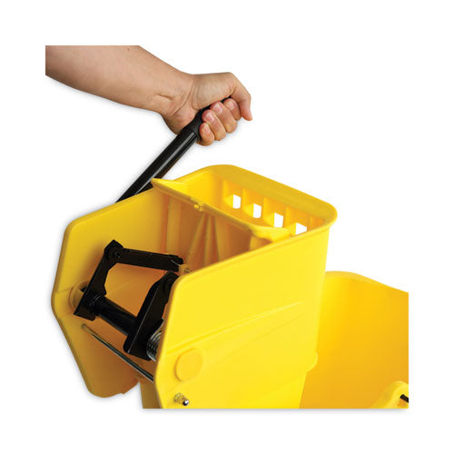 Image of Boardwalk® Pro-Pac Side-Squeeze Wringer/Bucket Combo, 8.75 gal, Yellow/Silver