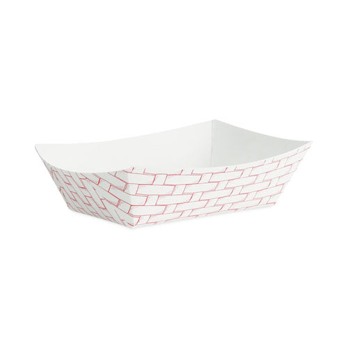 Image of Boardwalk® Paper Food Baskets, 0.5 Lb Capacity, Red/white, 1,000/carton
