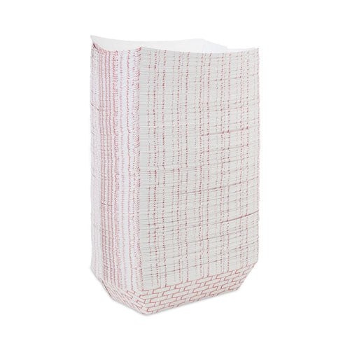 Image of Boardwalk® Paper Food Baskets, 5 Lb Capacity, Red/white, 500/carton