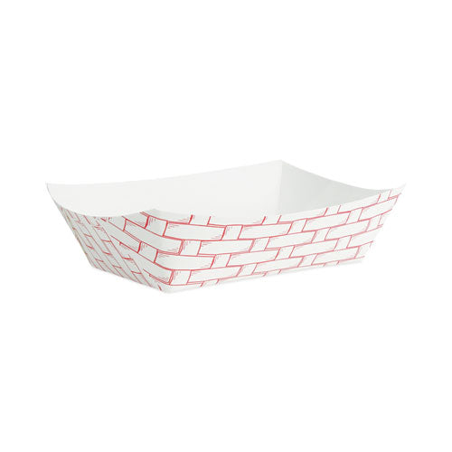Image of Boardwalk® Paper Food Baskets, 2.5 Lb Capacity, Red/white, 500/carton