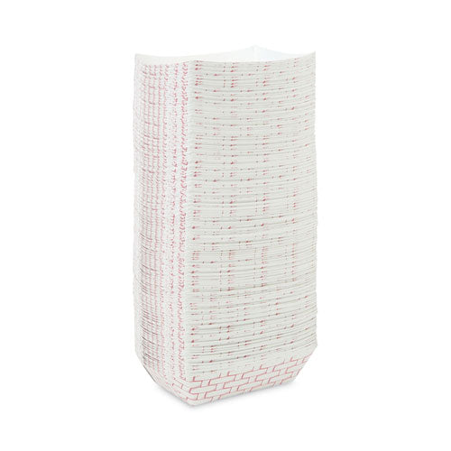 Image of Boardwalk® Paper Food Baskets, 2.5 Lb Capacity, Red/white, 500/carton