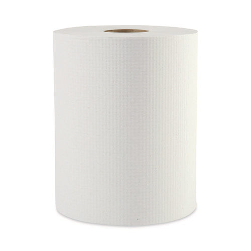 Image of Boardwalk® Hardwound Paper Towels, 1-Ply, 8" X 600 Ft, White, 2" Core, 12 Rolls/carton