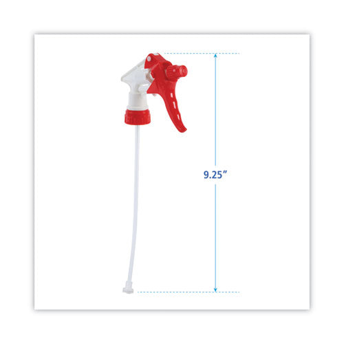 Image of Boardwalk® General Purpose Trigger Sprayer, 9.25" Tube, Fits 32 oz Bottles, Red/White, 24/Carton