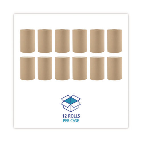 Image of Boardwalk® Hardwound Paper Towels, 1-Ply, 8" x 350 ft, Natural, 12 Rolls/Carton