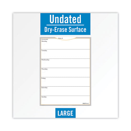 Image of AT-A-GLANCE® Wallmates Self-Adhesive Dry Erase Weekly Planning Surfaces, 18 X 24, White/gray/orange Sheets, Undated