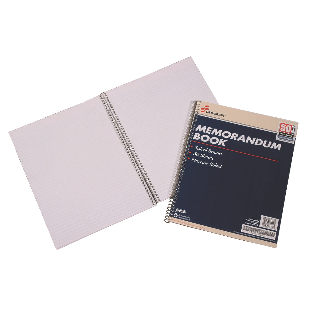 Image of Memorandum Book, Spiral Side Bound, 8-1/2" W x 11" L, 50 Sheets