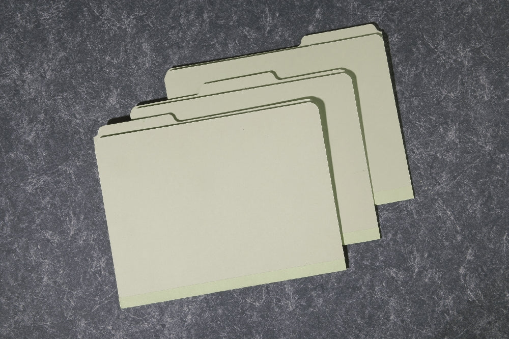 Image of File Folder, Light Green Pressboard, 1/3 Cut, Self-Tabs, All Positions, Letter