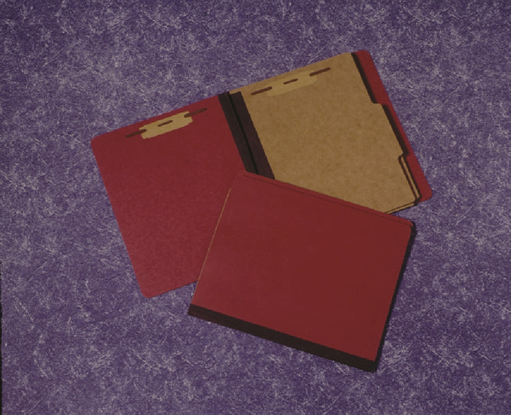 Image of Pressboard Classification Folder, 2 Divider, 6 Part, Letter, Earth Red