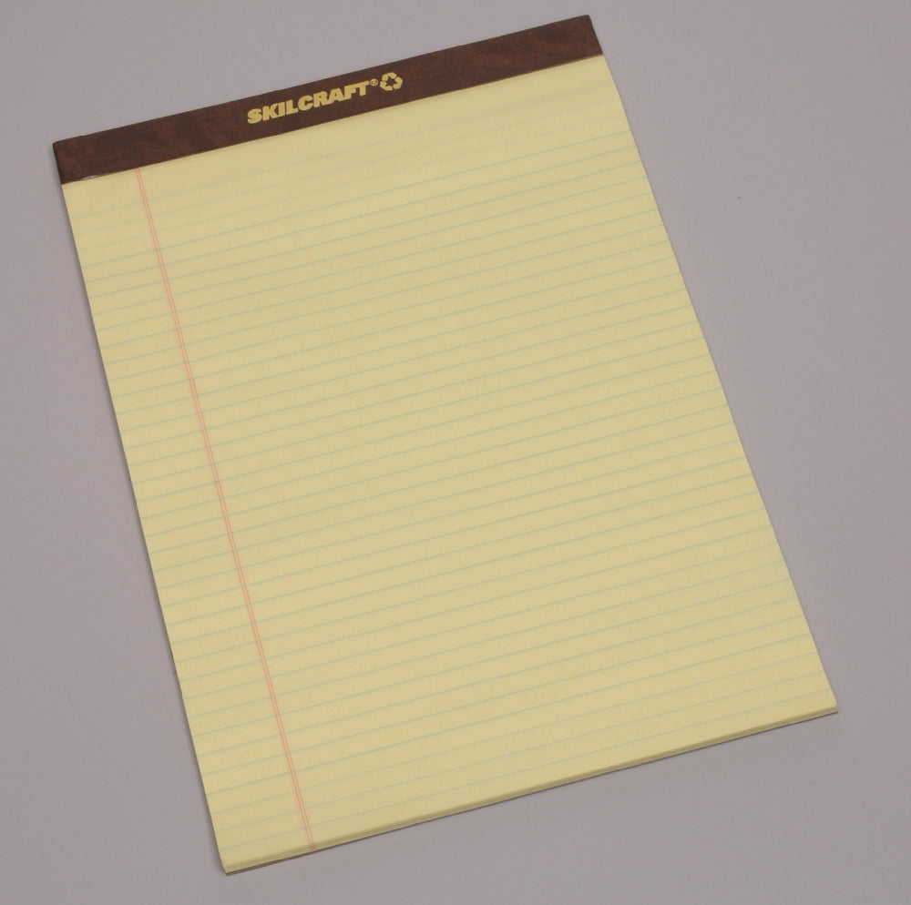 Image of Writing Paper Pad, Top Bound, Legal Rule, 50 Sheets, Letter 8-1/2" x 11-3/4", Canary