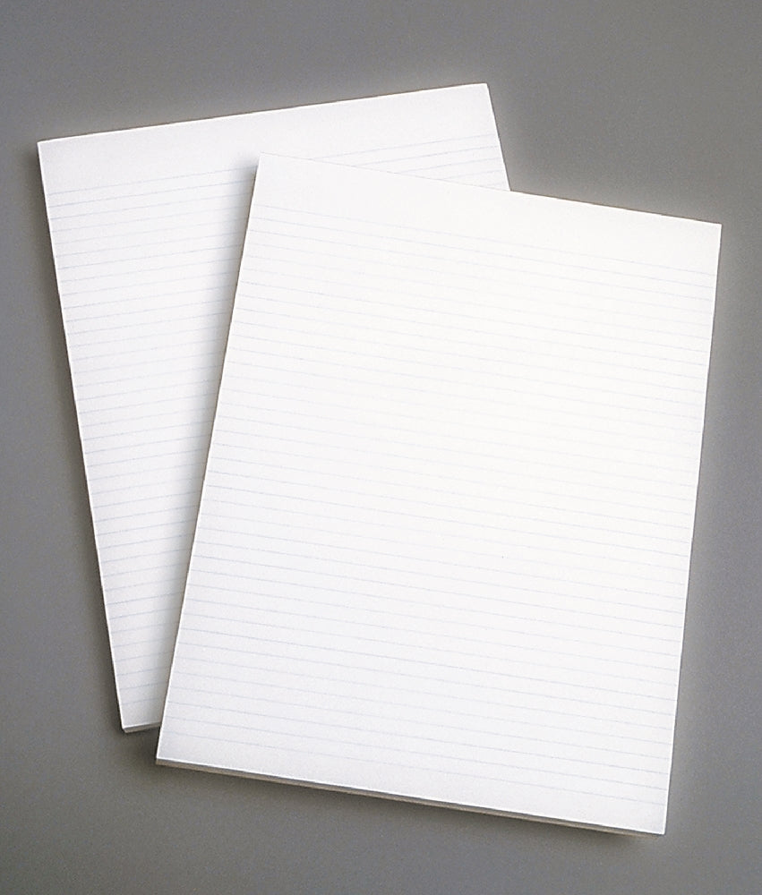 Image of Writing Paper Pad, Glue Bound Top, Narrow Rule, 100 Sheets, Letter 8-1/2" x 11-3/4", White