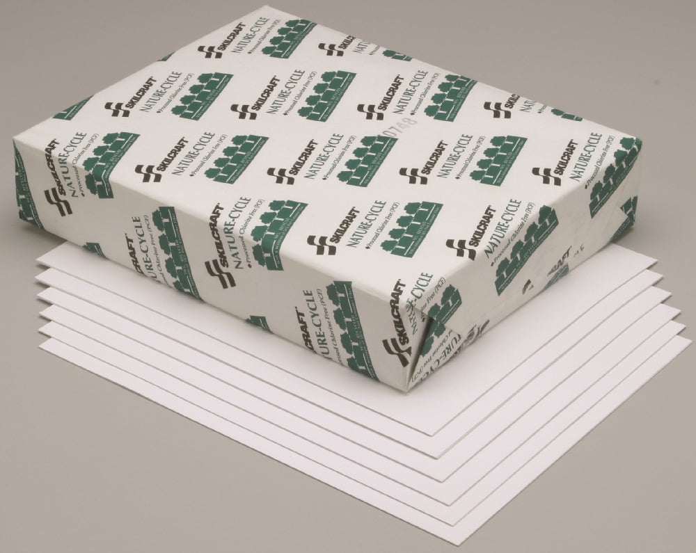 Image of Copy Paper, 50% PCW Recycled Process Chlorine Free, 8-1/2" x 11", Box of 10 Reams
