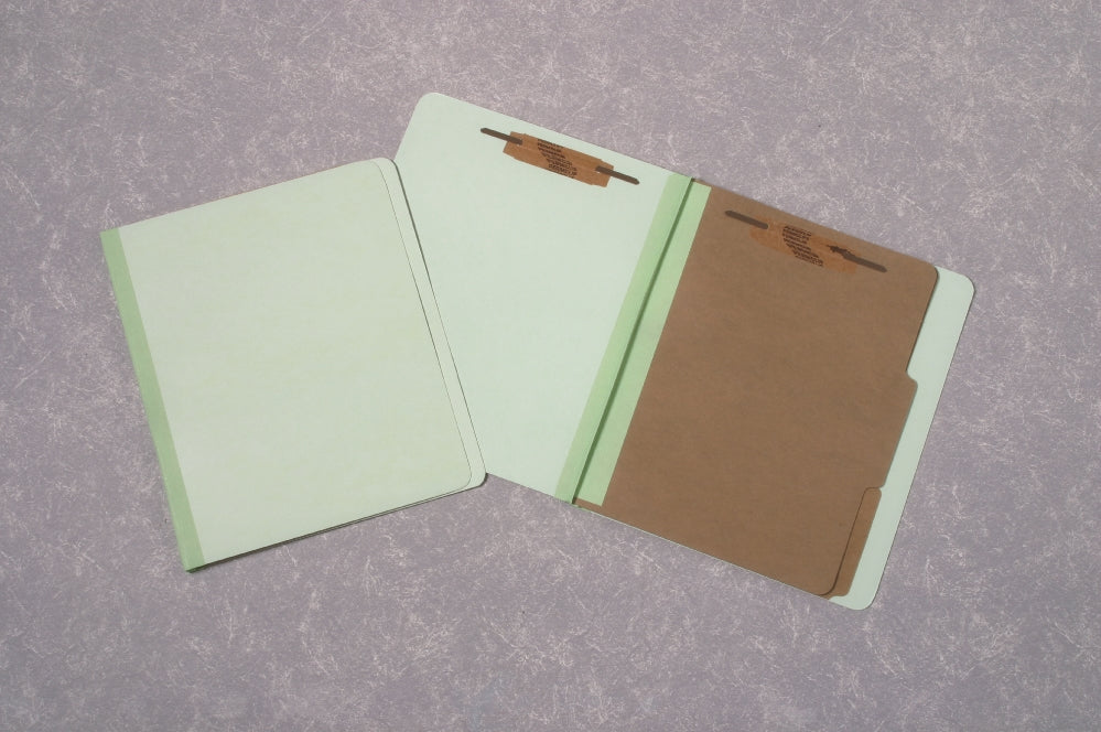 Image of Pressboard Classification Folder, 2 Divider, 6 Part, Letter, Light Green