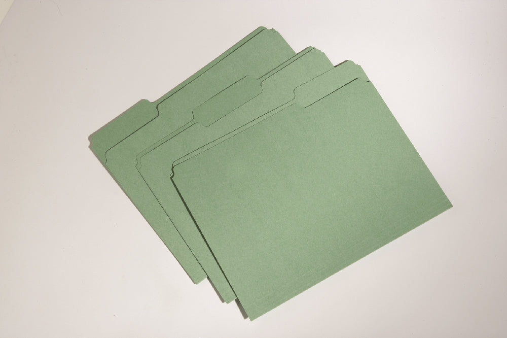 Image of Recycled File Folders, Processed Chlorine Free, Bright Green