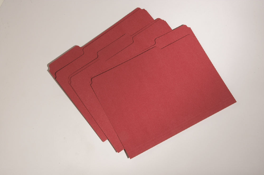 Image of Recycled File Folders, Processed Chlorine Free, Red