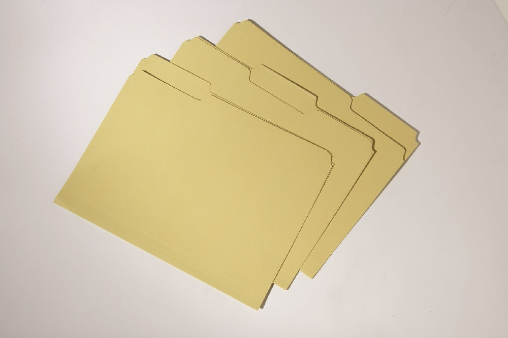 Image of Double-Ply Recycled File Folders, Processed Chlorine Free, Yellow