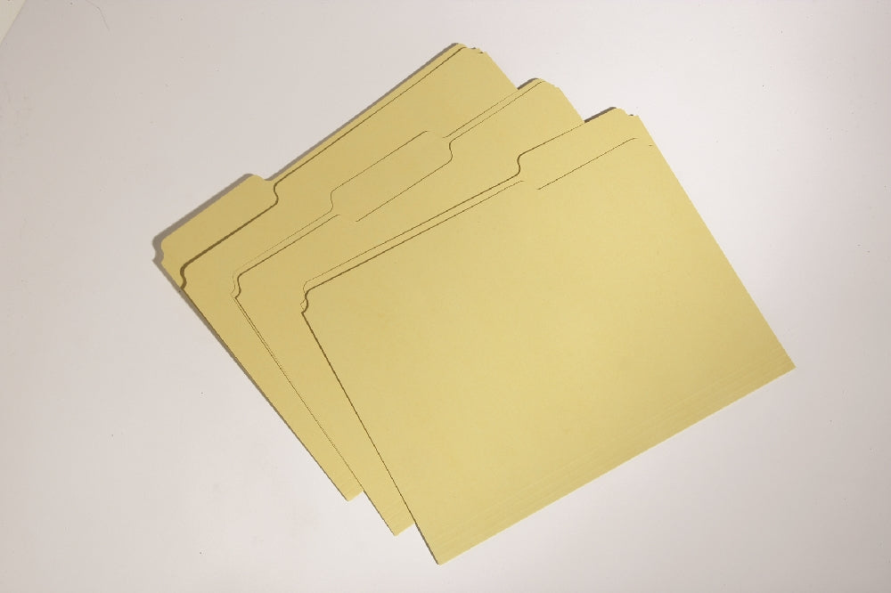 Image of Recycled File Folders, Processed Chlorine Free, Yellow