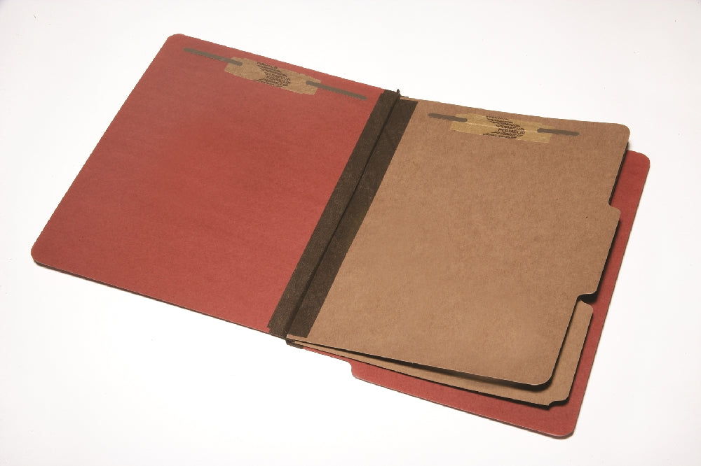Image of End Tab Classification Folder, 6-Part, Earth Red