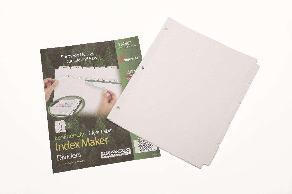 Image of Index Maker Dividers, 5 Tab, White