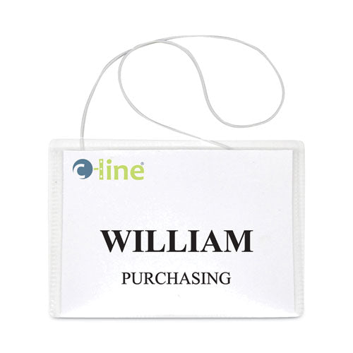 Image of C-Line® Name Badge Kits, Top Load, 4 X 3, Clear, Elastic Cord, 50/box