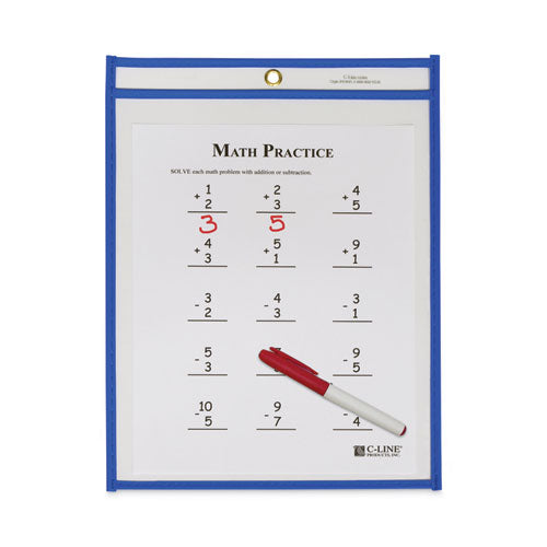 Image of C-Line® Stitched Shop Ticket Holders, Top Load, Super Heavy, Clear, 9" X 12" Inserts, 15/box