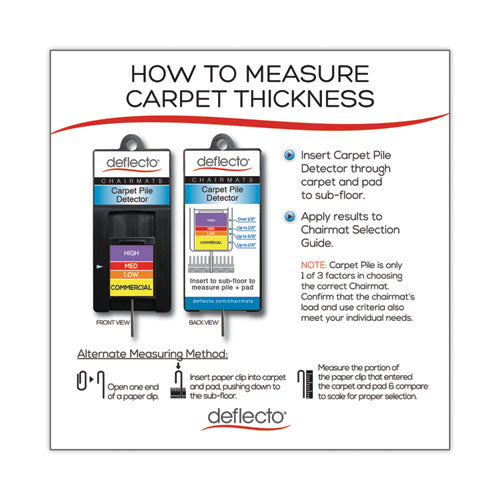 Image of deflecto® Supermat Frequent Use Chair Mat For Medium Pile Carpet, 46 X 60, Wide Lipped, Clear