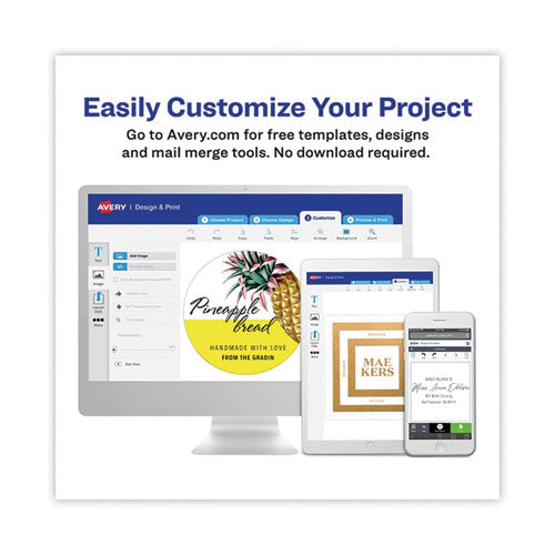 Image of Avery® Shipping Labels with TrueBlock Technology, Laser Printers, 2.5 x 4, White, 8/Sheet, 25 Sheets/Pack